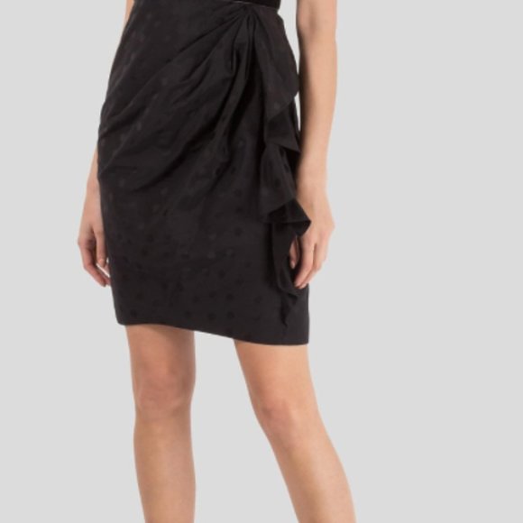 MARC JACOBS Polka Dot Jacquard Ruffle Cocktail Dress - Size 6 - Picture 5 of 11